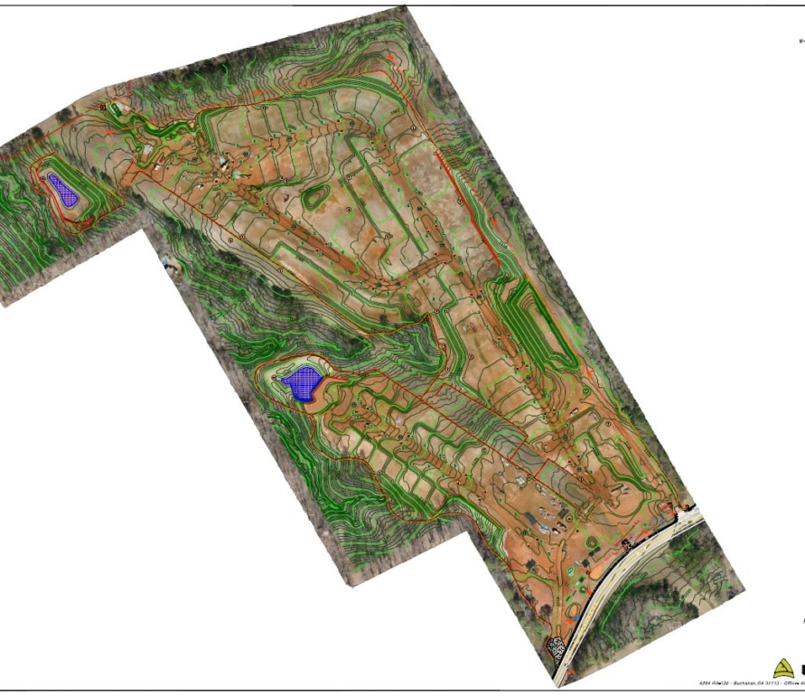 Updated orthomosaic + contours planimetric image